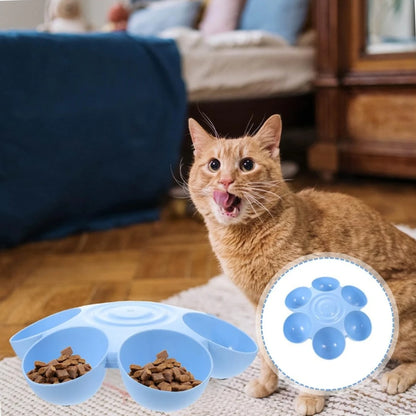 Petssify Flower-Shaped Multi-Compartment Pet Bowl – 6-Section Feeder