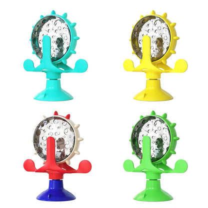 Interactive Treat Leaking Toy for Cats & Small Dogs | Slow Feeder | Rotatable Wheel | IQ Booster