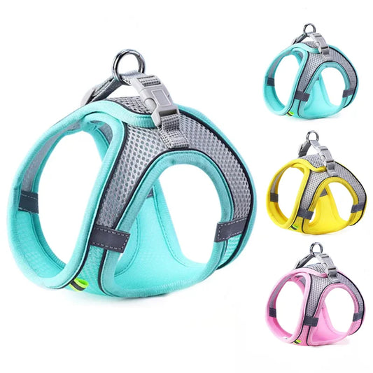 Reflective Pet Harness Vest | Breathable & Adjustable | No-Pull Chest Rope | For Small & Medium Dogs