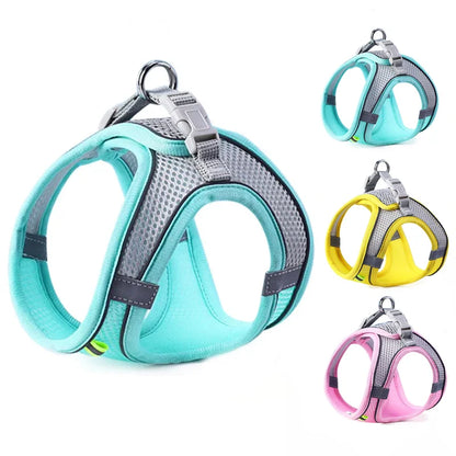Reflective Pet Harness Vest | Breathable & Adjustable | No-Pull Chest Rope | For Small & Medium Dogs