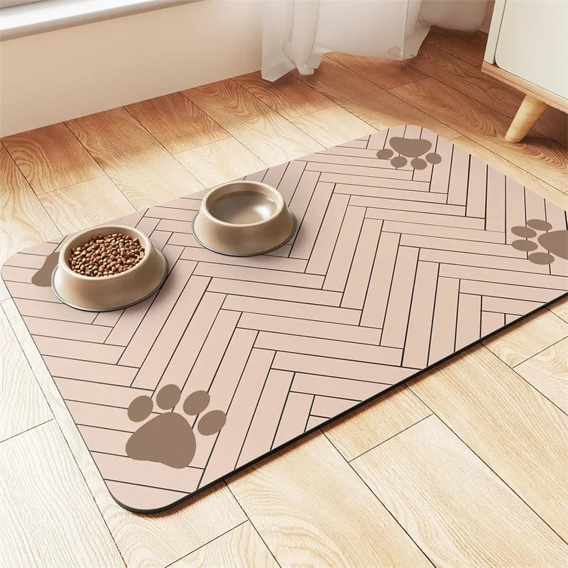 Petssify Absorbent Pet Feeding Mat – Waterproof Placemat for Dog & Cat Bowls