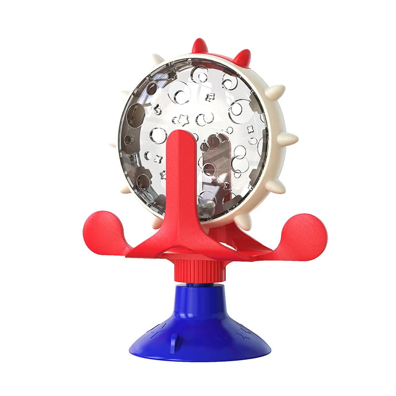 Interactive Treat Leaking Toy for Cats & Small Dogs | Slow Feeder | Rotatable Wheel | IQ Booster