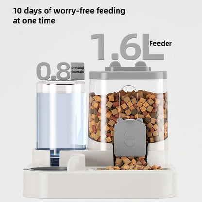 Petssify Automatic Cat Feeder – 2-in-1 Spill-Proof Water Fountain for Cats & Dogs