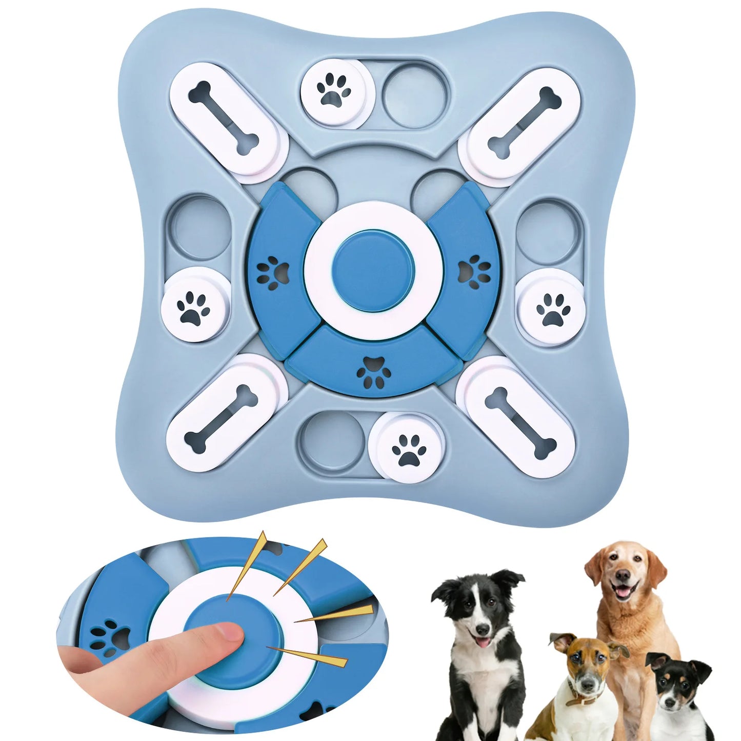 Petssify Interactive Sliding Dog Puzzle Toy – Treat Dispenser Slow Feeder
