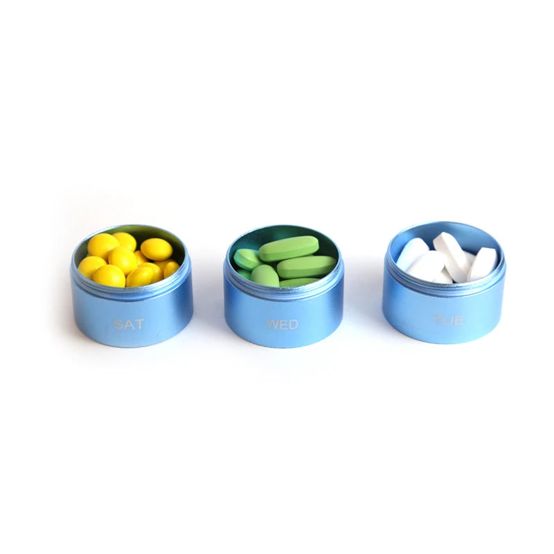 Petssify Waterproof Weekly Pill Organizer – 7-Compartment Aluminum Travel Case