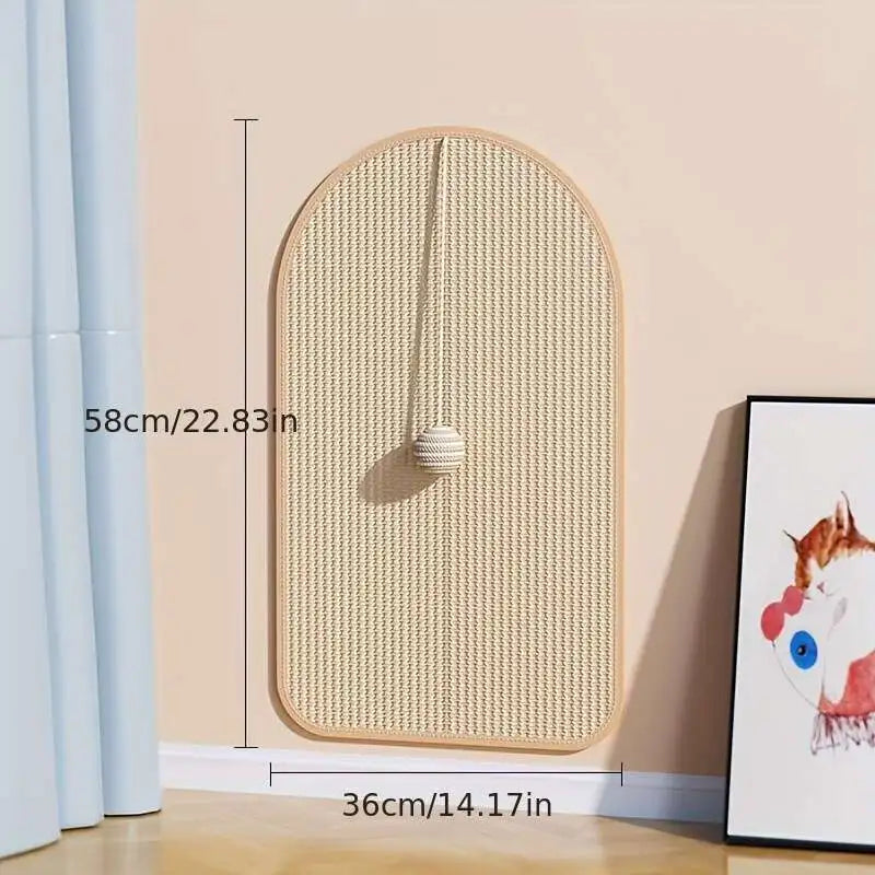 Petssify 3-in-1 Sisal Cat Station – Washable Wall-Mounted Scratcher with Toy