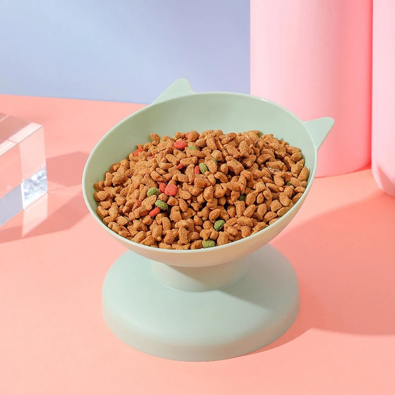 New sales of high foot bowl kitten neck guard firmly prevent upset plastic bowl candy color cat food for dog food bowl