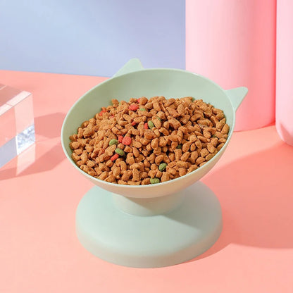 New sales of high foot bowl kitten neck guard firmly prevent upset plastic bowl candy color cat food for dog food bowl