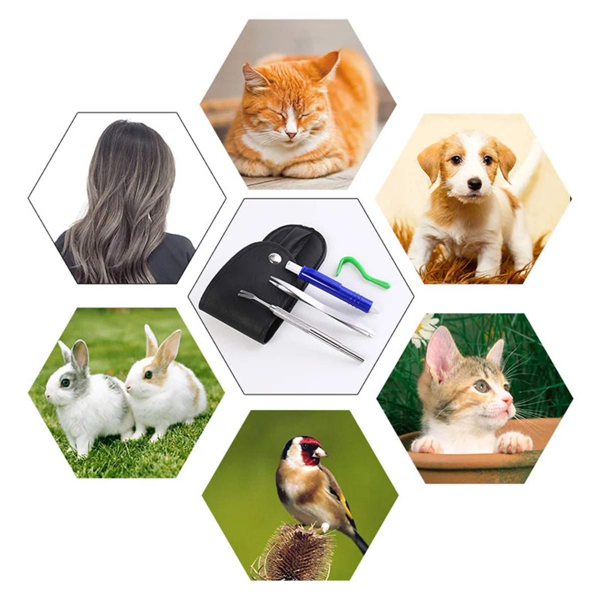 Petssify Tick & Flea Removal Kit – 7-Piece Tool Set for Dogs, Cats & Humans
