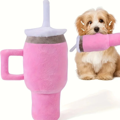 Plush Squeaky Dog Toy - Fun Cup Design, Soft Plush Material, Ideal For Large Breeds, Battery-Free