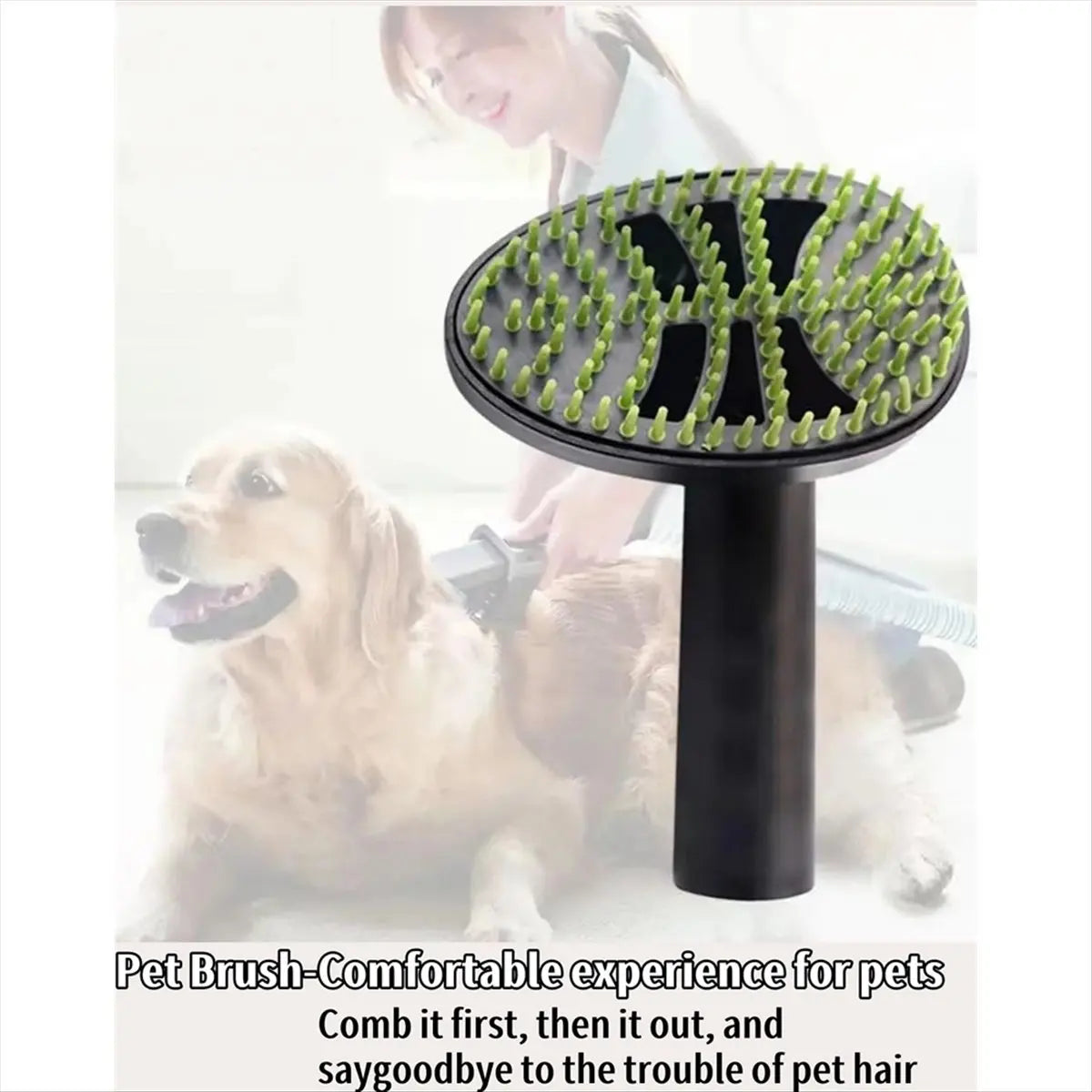 Petssify Shedding Brush Vacuum Attachment Kit – 2-in-1 Pet Grooming Tool