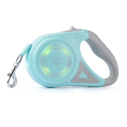 5M Retractable Dog Leash | Built-In LED Flashlight | Durable Nylon | Adjustable Walking & Running Lead
