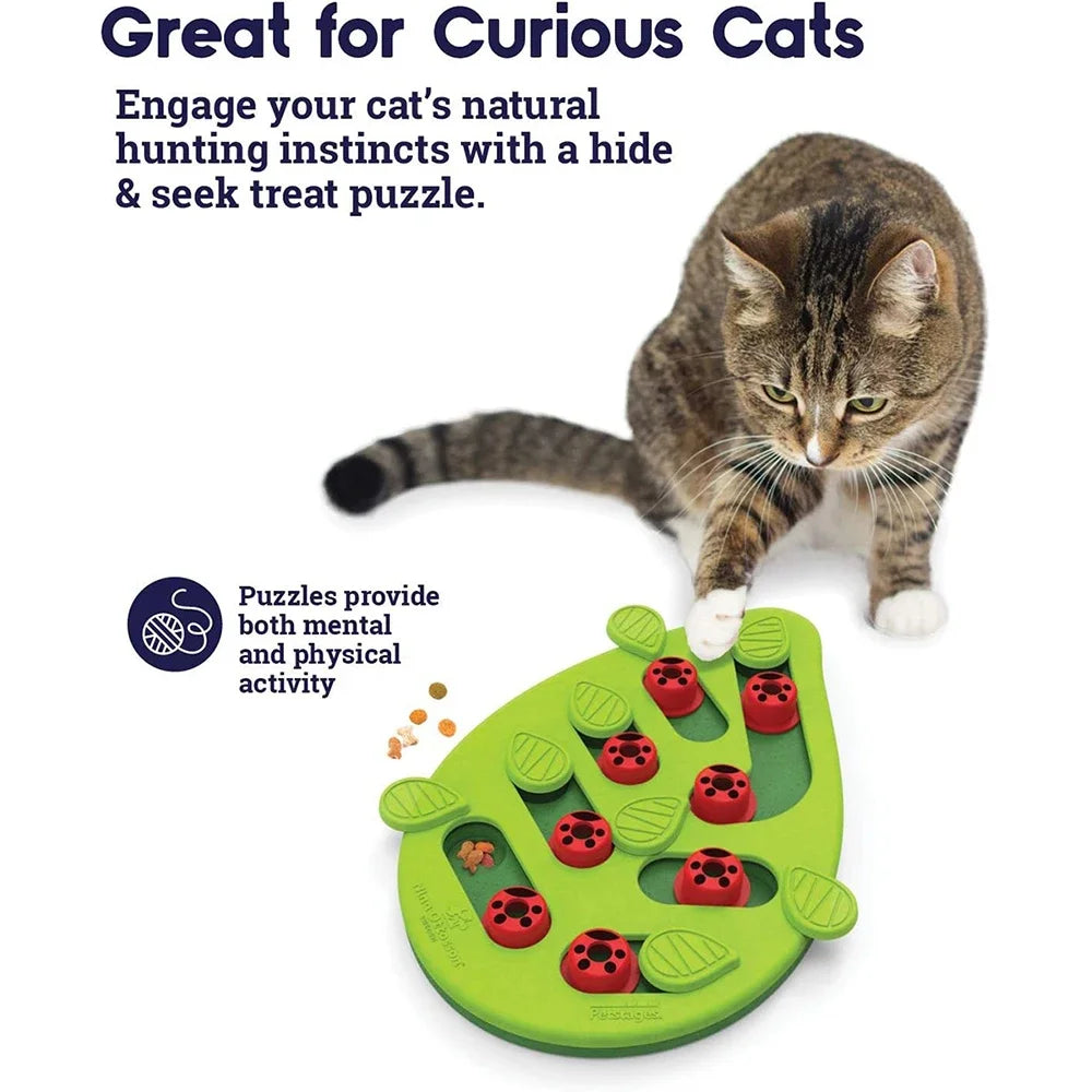 Petssify Interactive Cat Treat Puzzle – 14-Compartment Slow Feeder Board