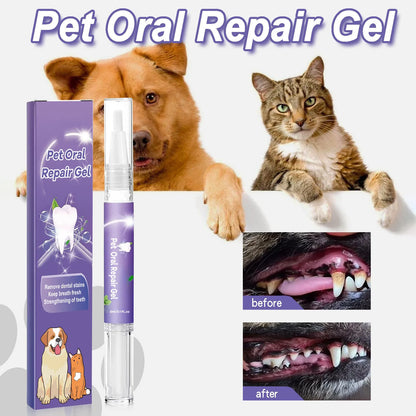 Pet Dental Oral Gel | No-Brush Teeth Cleaner | Removes Tartar & Bad Breath | For Dogs & Cats