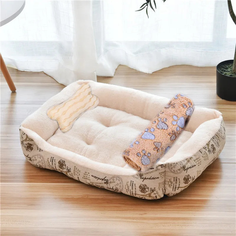 Petssify Large Square Nest Pet Bed – Candy-Colored Cozy Kennel for Dogs & Cats