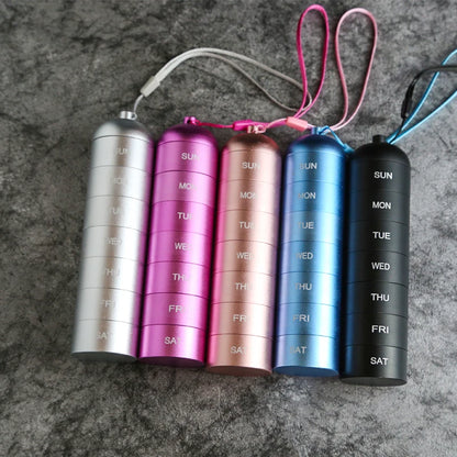 Petssify Waterproof Weekly Pill Organizer – 7-Compartment Aluminum Travel Case