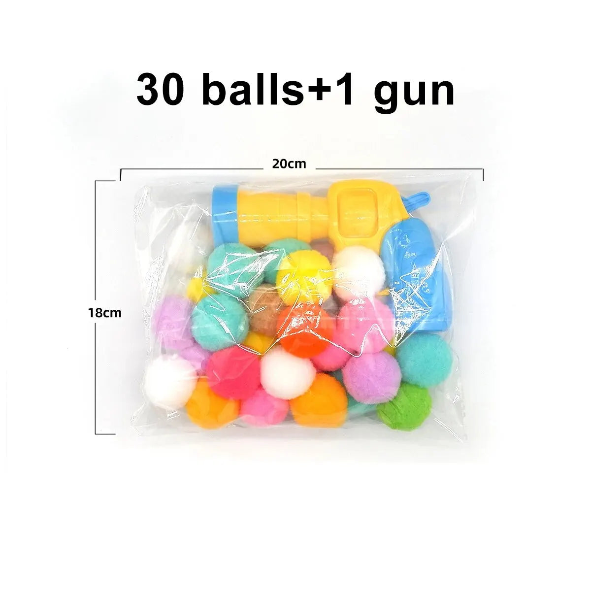 Cat Plush Ball Launcher Gun | Silent Interactive Toy | Mini Shooting Game | Stretchy Plush Balls