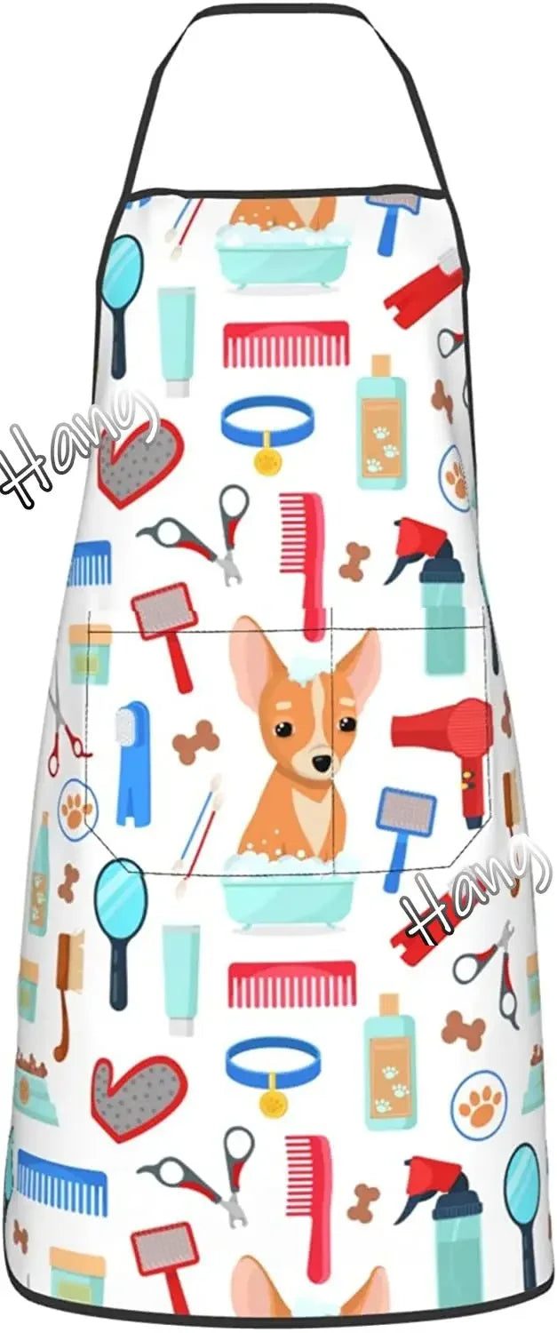 Petssify Waterproof Pet Grooming Apron – Adjustable Kitchen & BBQ Bib with Pockets