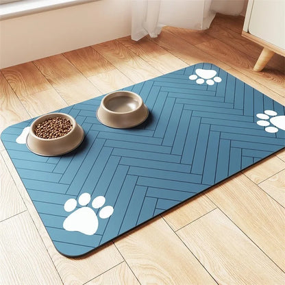 Petssify Absorbent Pet Feeding Mat – Waterproof Placemat for Dog & Cat Bowls