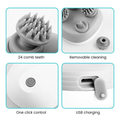 Electric Head Massager Body Shoulder Leg Arm Neck Deep Tissue Head Scalp Massage Kneading Vibrating Device for Cat Pet Massage