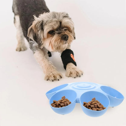 Petssify Flower-Shaped Multi-Compartment Pet Bowl – 6-Section Feeder