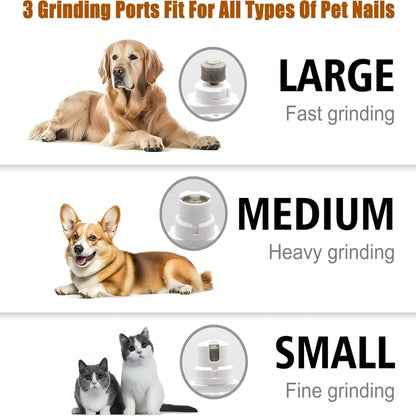 Quiet Pet Nail Grinder | 2 LED Lights | Safe & Gentle | For Dogs & Cats