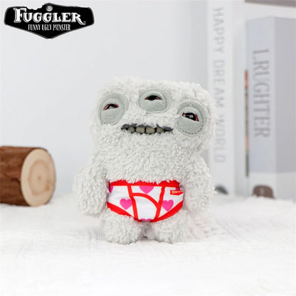 12cm Original FUGGLER Plush Toys Keychains Funny Ugly Teeth Monster Crazy Rabbit Wide-Eyed Fugguler Peluche Dolls Pendants Gifts