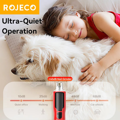 Petssify ROJECO Pet Nail Grinder – 7-Speed Rechargeable with LED Light