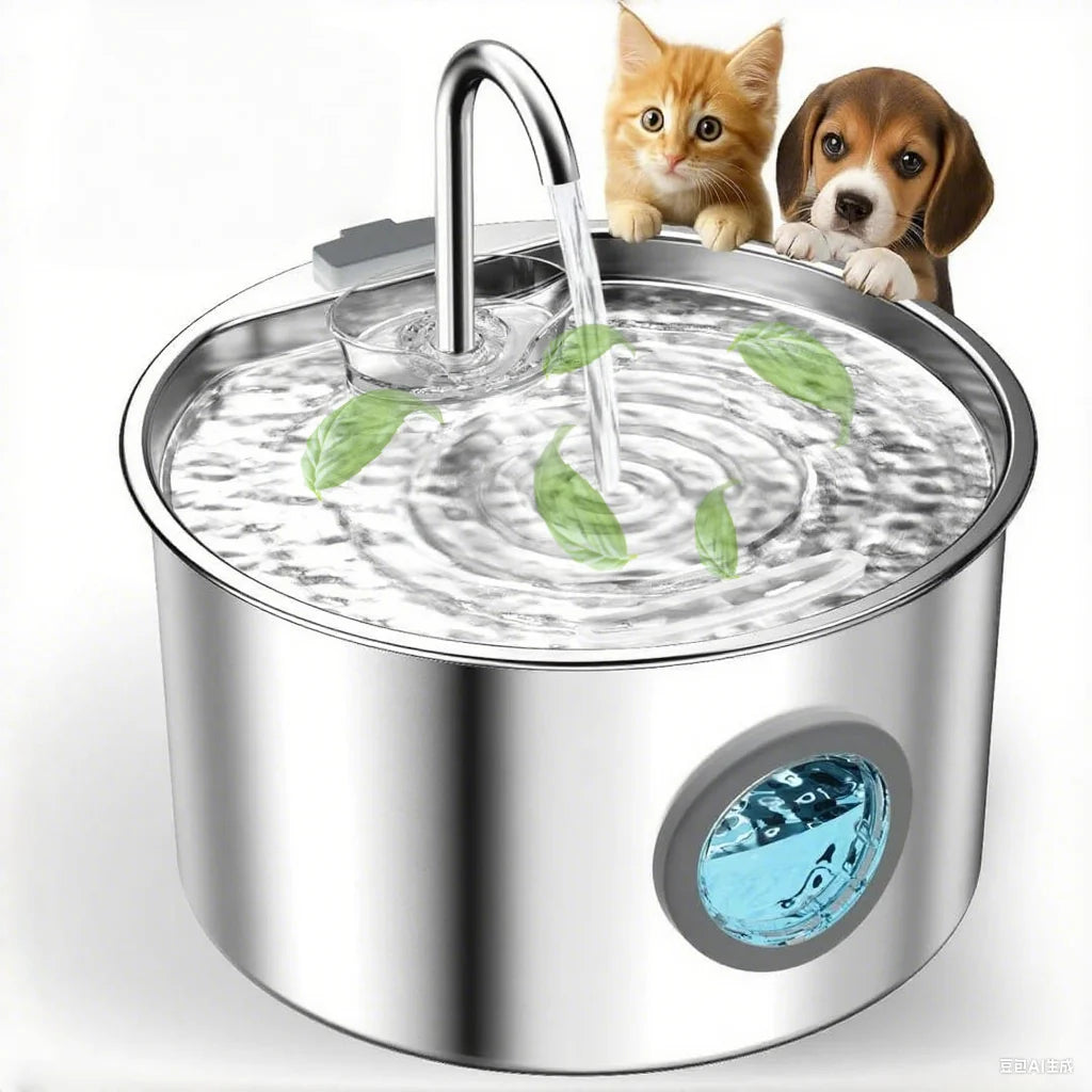 Petssify 108oz Stainless Steel Cat Water Fountain – Ultra-Silent 3.2L Pet Dispenser