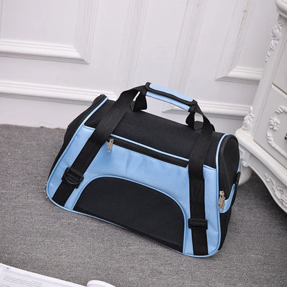 Pet Portable Foldable Four Sided Breathable Mesh Pet Bag Cat and Dog One Shoulder Travel Bag Crossbody Handbag Backpack Cat Bag