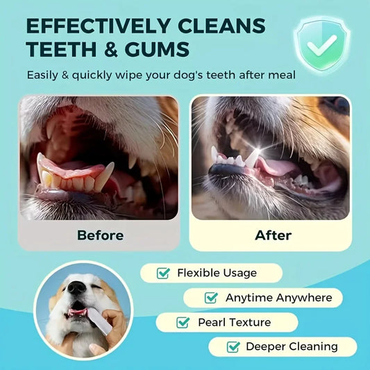 Petssify Pet Ear Cleaning Wipes – 50 Count Fingertip Wipes for Dogs & Cats