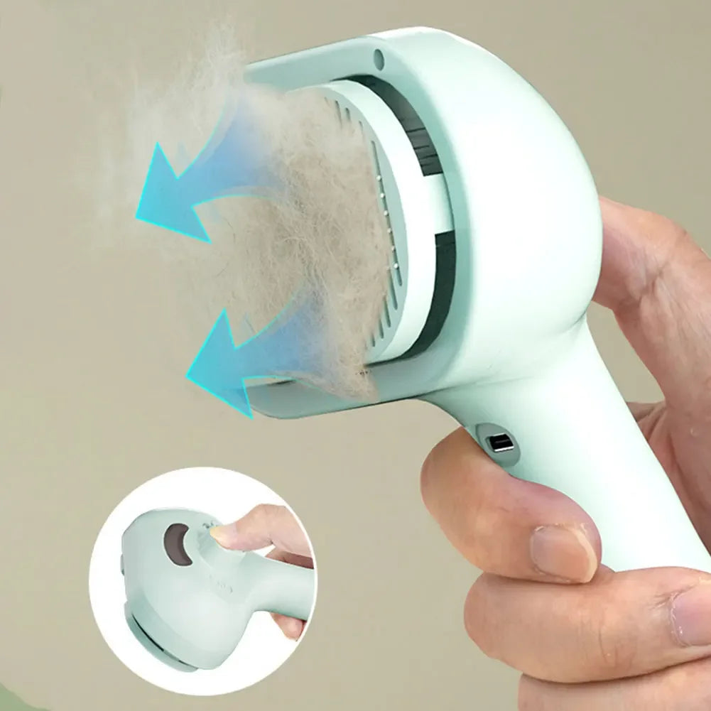 3-in-1 Pet Steam Brush | Spray, Deshed & Groom | For Cats, Dogs & Small Animals