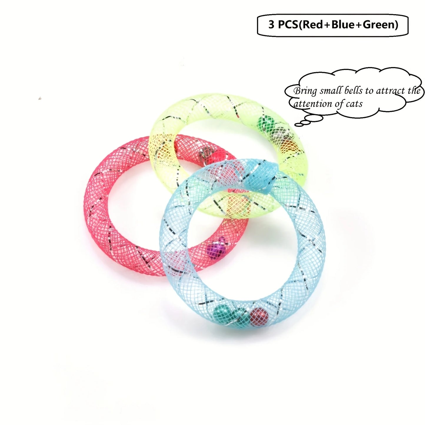Petssify Donut-Shaped Self-Play Cat Toy – Flexible Tube with Bell Sound