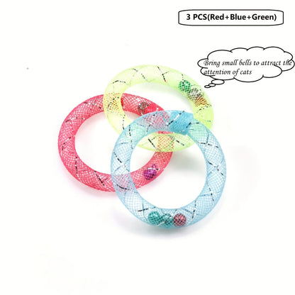Petssify Donut-Shaped Self-Play Cat Toy – Flexible Tube with Bell Sound