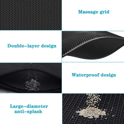 Double-Layer Cat Litter Mat | Waterproof & Non-Slip | Traps Sand & Litter | Washable | Bonus Gift Included