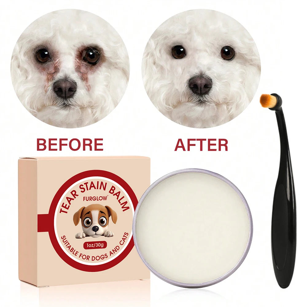 Petssify Tear Stain Cleaner – Gentle Formula for Dogs & Cats with Brush