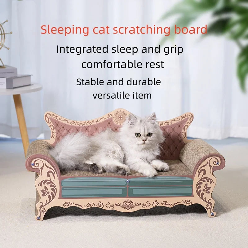 Petssify L-Shaped Cat Scratch Board Sofa – Integrated Nest Bed & Scratcher