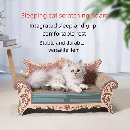 Petssify L-Shaped Cat Scratch Board Sofa – Integrated Nest Bed & Scratcher