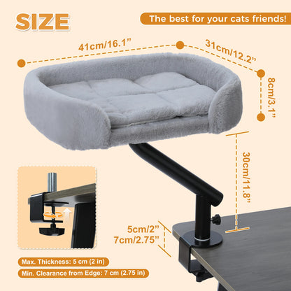 Petssify 360° Rotatable Cat Desk Bed – Adjustable Table Hammock for Cats