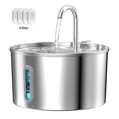 Petssify 2.2L Stainless Steel Cat Fountain – Silent Pump & Visual Window