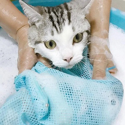 Petssify Mesh Cat Grooming Shower Bag – Adjustable Restraint for Bathing & Nail Trimming