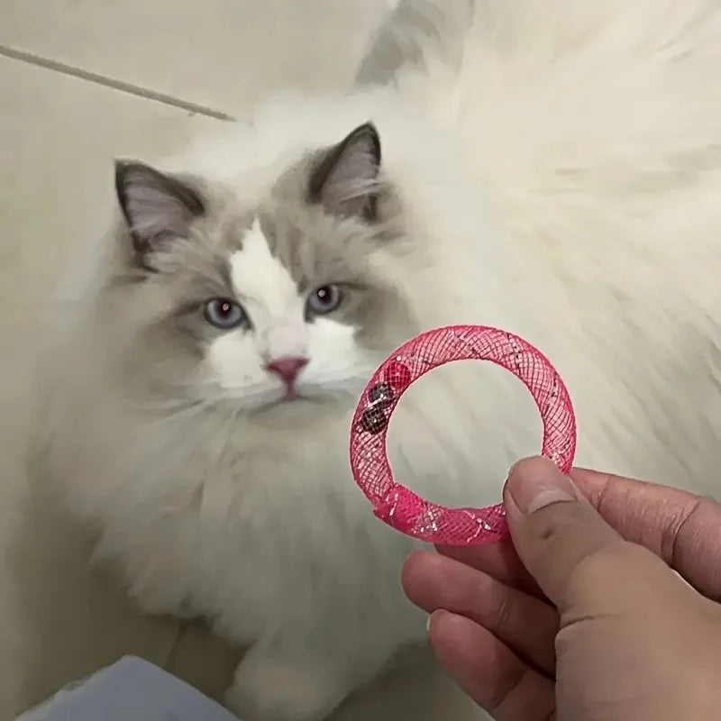 Petssify Donut-Shaped Self-Play Cat Toy – Flexible Tube with Bell Sound