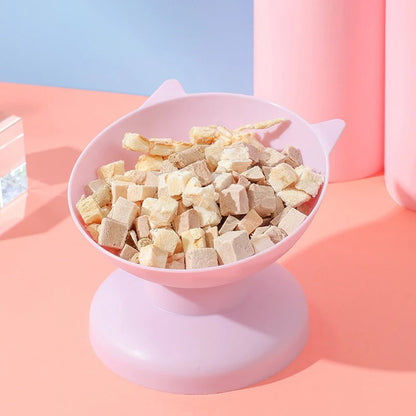 New sales of high foot bowl kitten neck guard firmly prevent upset plastic bowl candy color cat food for dog food bowl