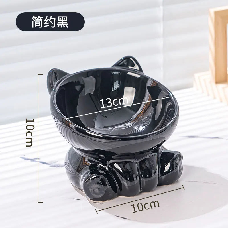 Cat Bowl Pet Accessories Ceramic Diagonal High Feet Cute Protection Cervical Spine Dog Bowl Drink Water Bowl Pet Supplies