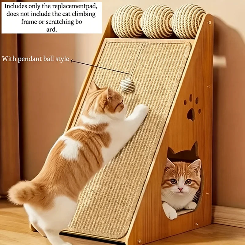 Petssify Standing Sisal Cat Scratcher – Space-Saving Vertical Scratcher with Ball
