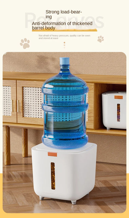 Large Pet Food Storage Barrel | Airtight & Moisture-Proof | For Cat & Dog Food | Sealed Freshness Container