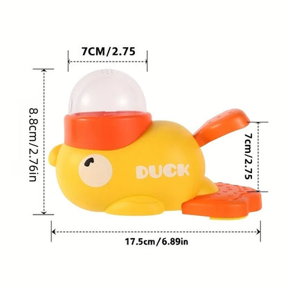 Interactive Cat Feeder Toy – Manual Press Treat Dispenser, No Battery, Duck Design