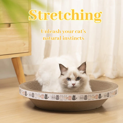 Petssify Corrugated Cat Scratching Post with Catnip – Wear-Resistant Scratcher & Bed