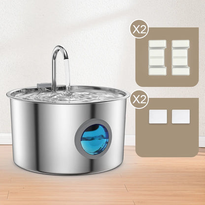 Petssify 108oz Stainless Steel Cat Water Fountain – Ultra-Silent 3.2L Pet Dispenser