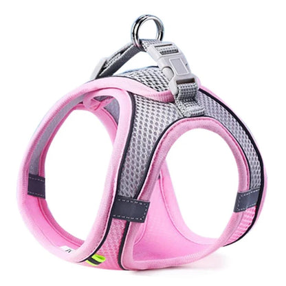 Reflective Pet Harness Vest | Breathable & Adjustable | No-Pull Chest Rope | For Small & Medium Dogs